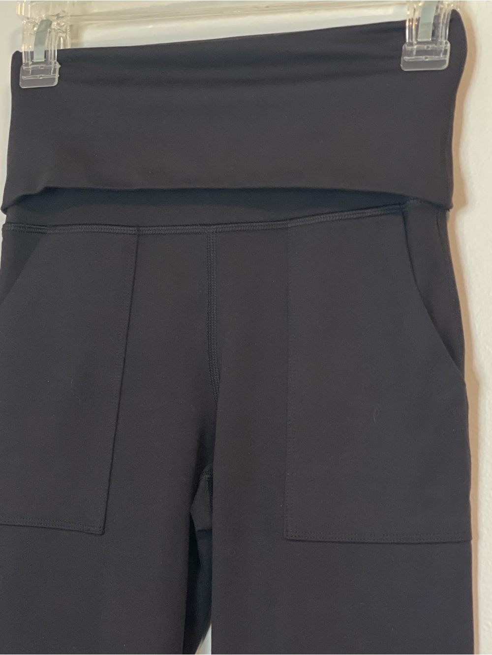 aerie The Hugger Black Foldover Waist Flare Pants - Picture 2 of 7